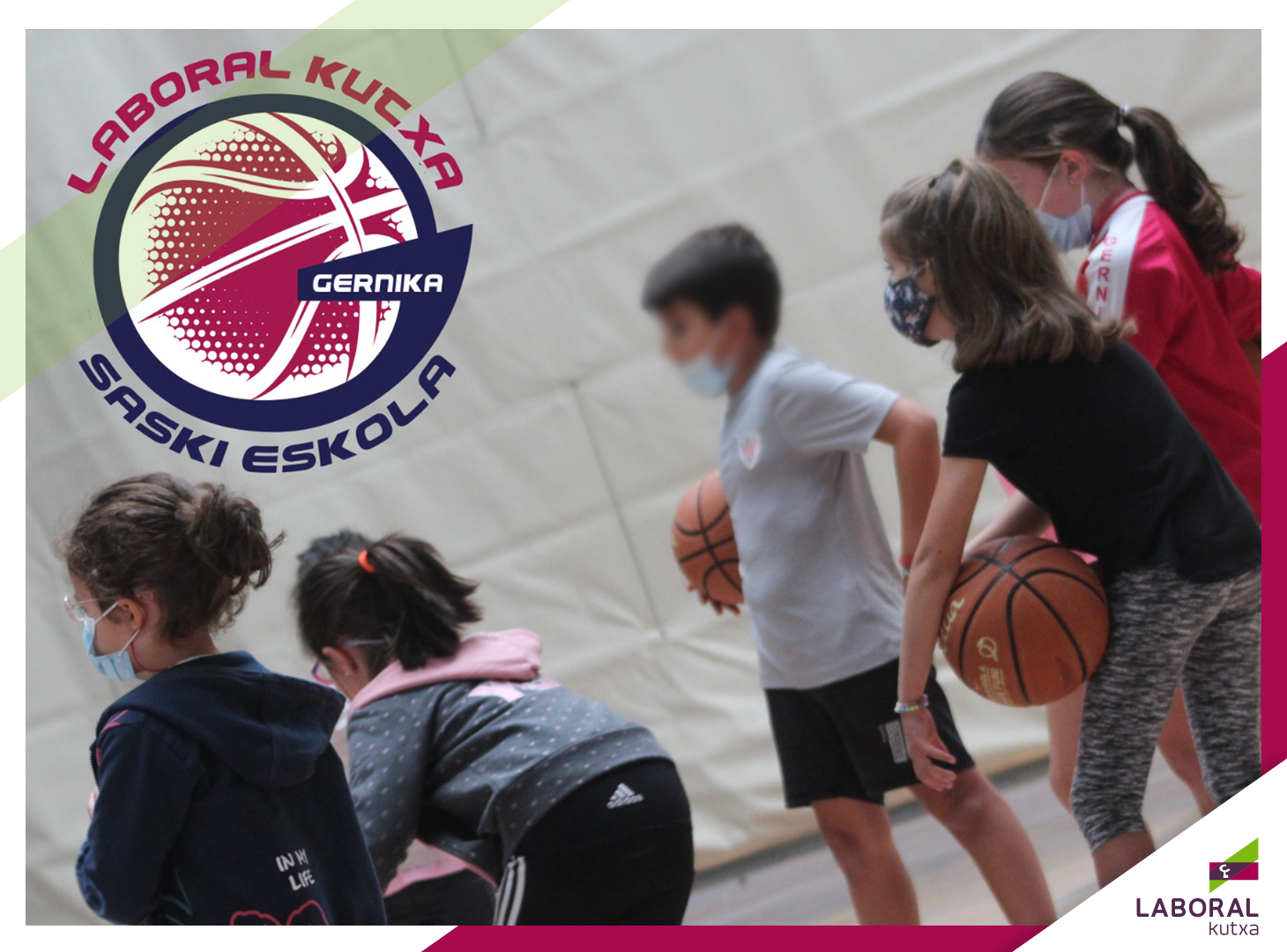 Saski Eskola de Gernika, baloncesto, valores e igualdad para txikis de Urdaibai
